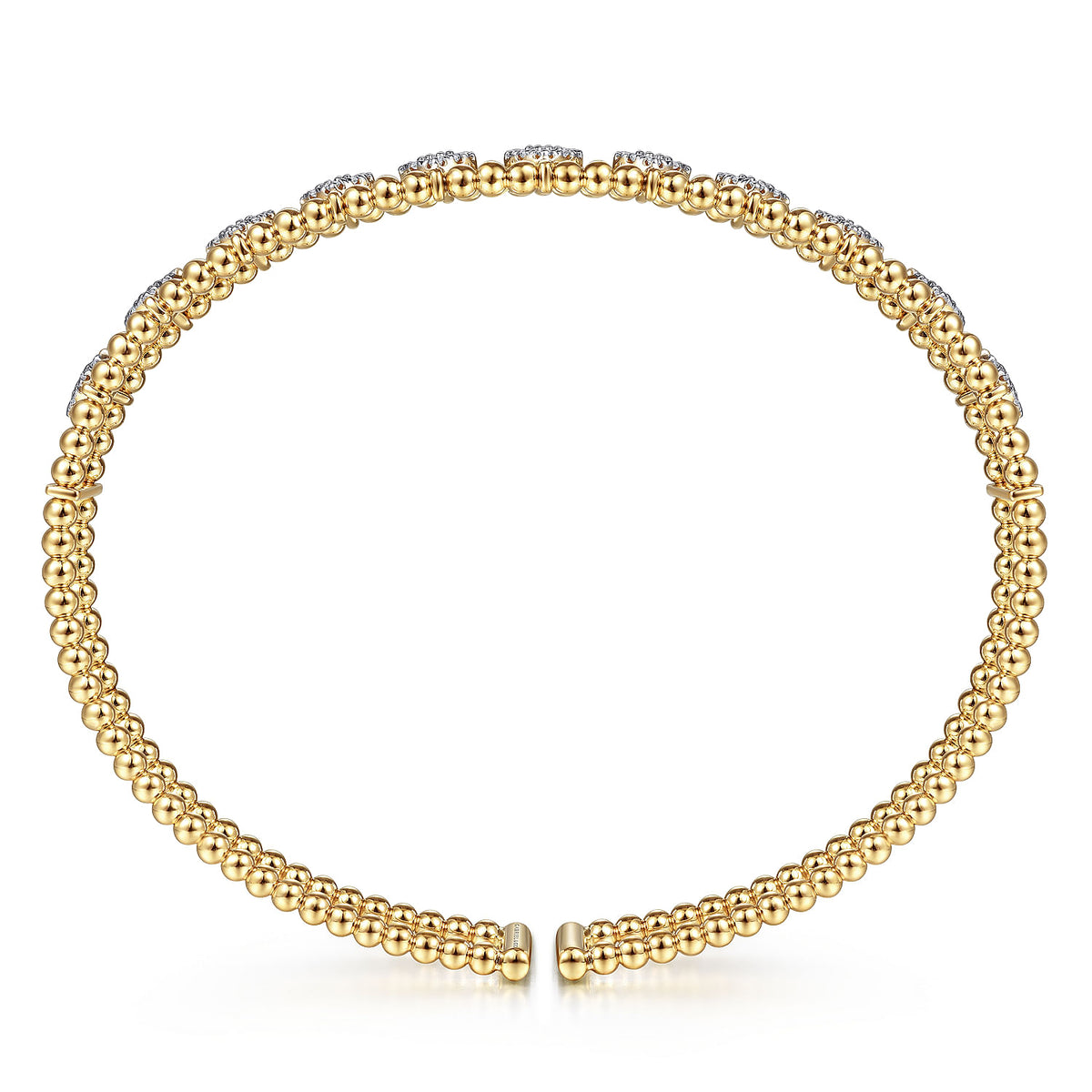 Gabriel &amp; Co. 14 Karat Yellow Gold Bujukan Diamond Cuff 0.7TWT