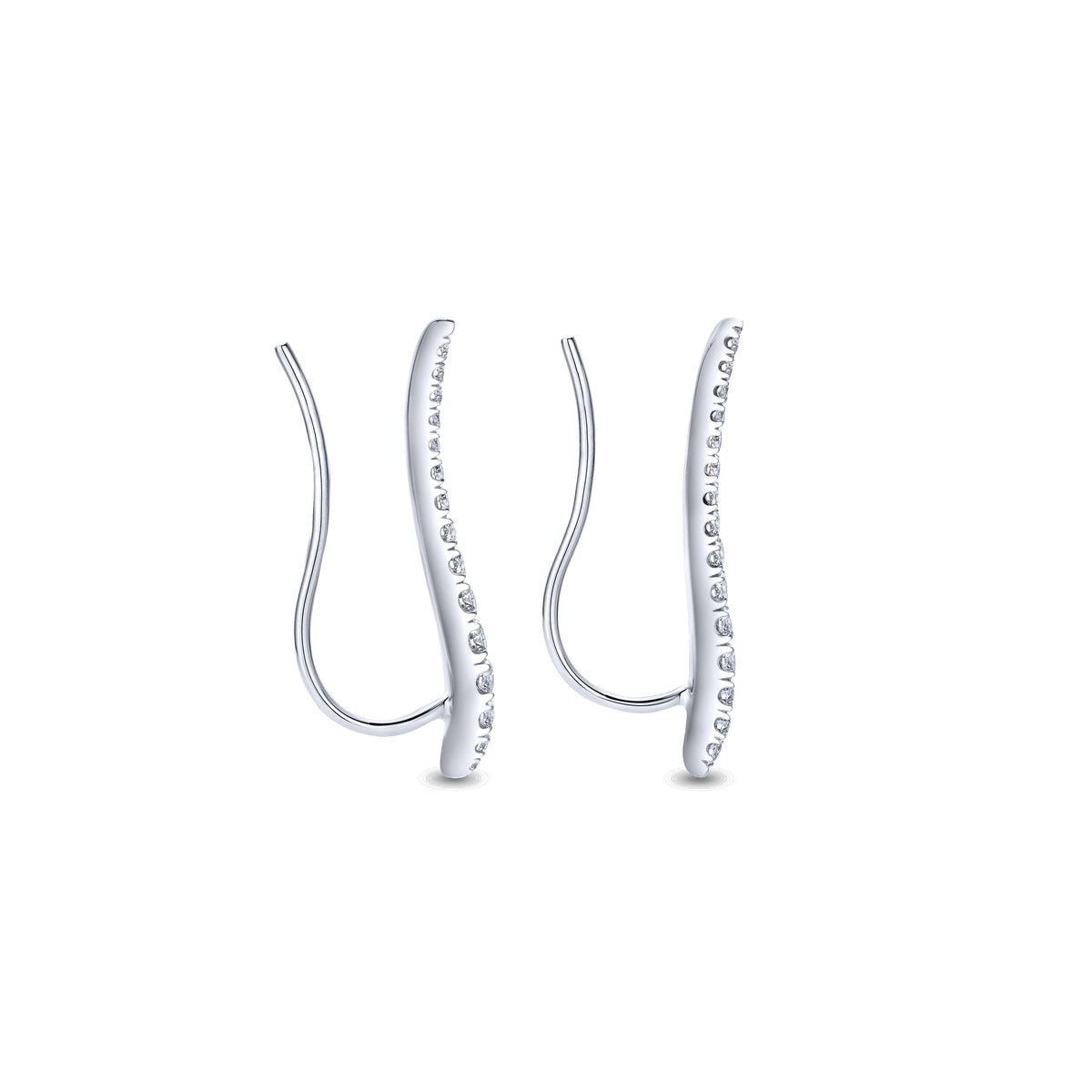 Gabriel &amp; Co. 14 Karat White Gold Pave Set Diamond Earrings, 0.25tw