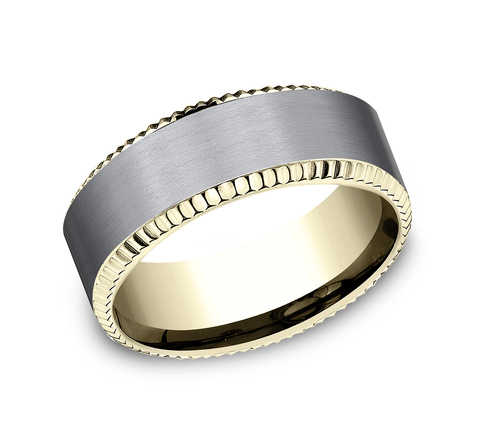 Ammara Stone &quot;The General&quot; Tantalum/14K Yellow Band