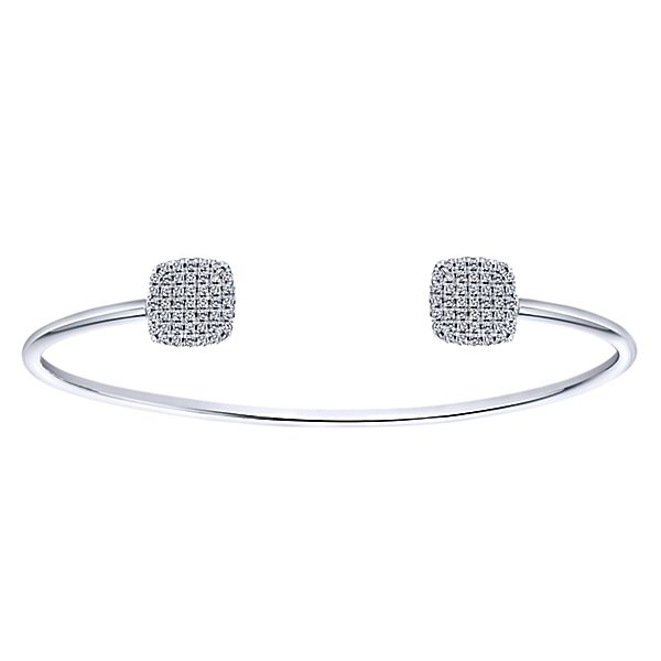 Gabriel &amp; Co. 14 Karat White Gold Pave Diamond Cuff Bracelet 0.4TWT