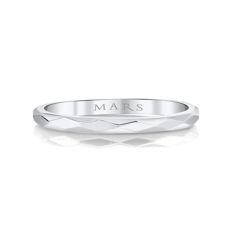 MARS 14 Karat White Gold Faceted Band