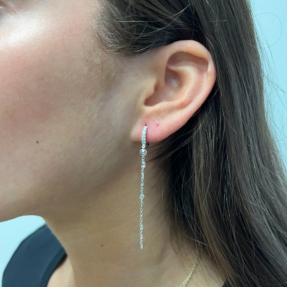 Sethi Couture 18 Karat White Gold Zelda Cien Dangle Earrings