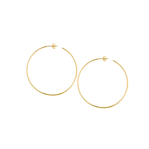 DFJ 14 Karat Yellow Gold Extra Large Hoop Earrings