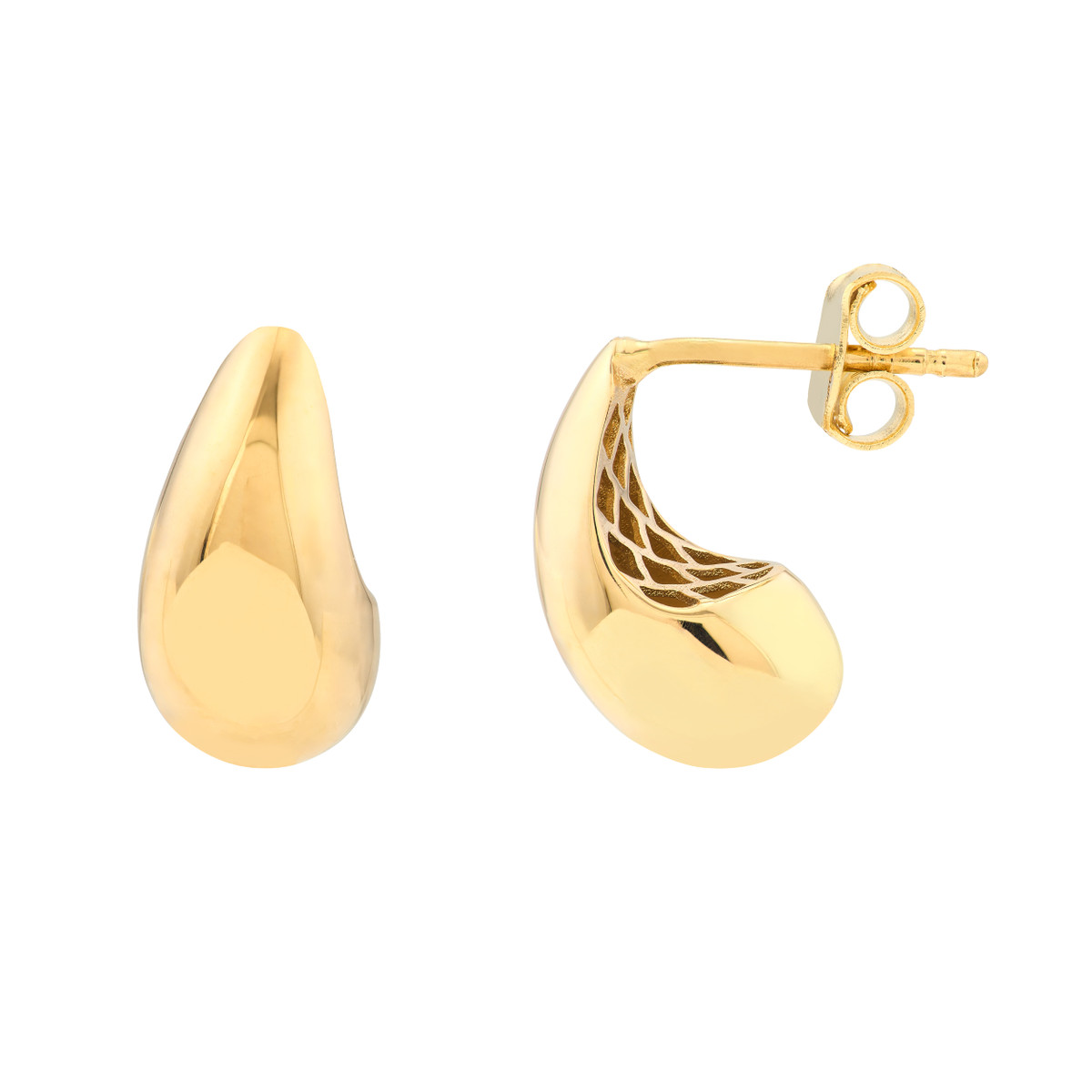 DFJ 14 Karat Yellow Gold Small Teardrop Drop Earrings