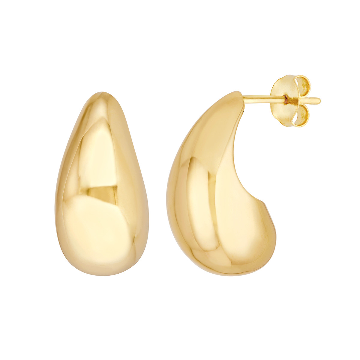 DFJ 14 Karat Yellow Gold Large Teardrop Earrings