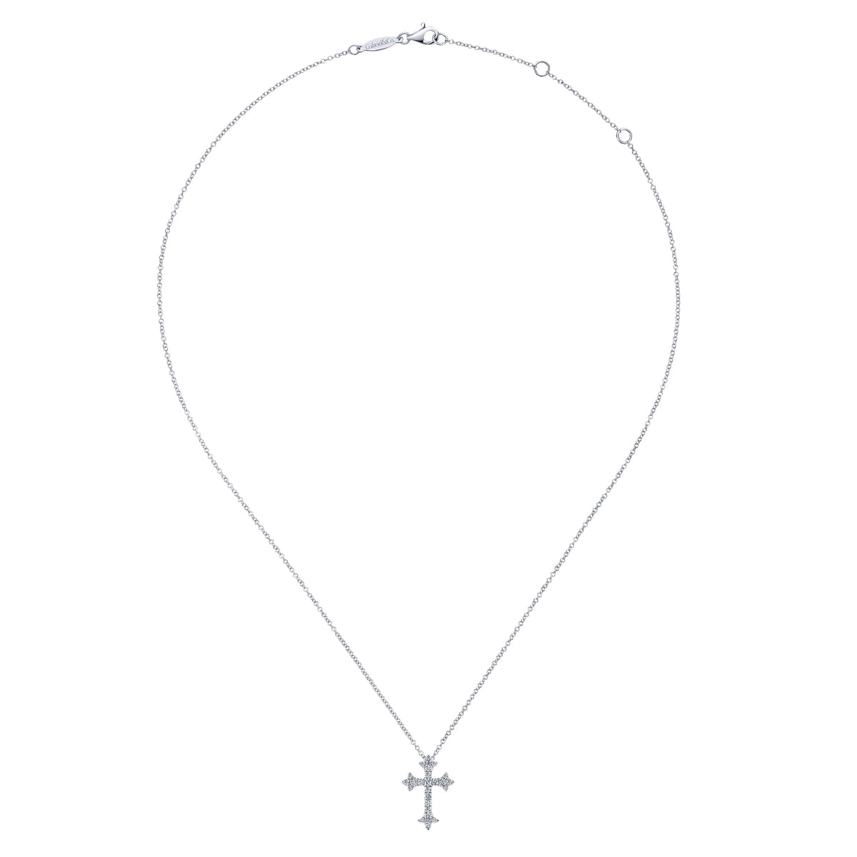 Gabriel &amp; Co. 14 Karat White Gold Cross Necklace