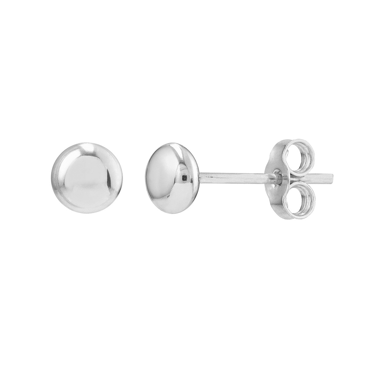 DFJ 14 Karat White Gold 4.5mm Pebble Stud Earrings