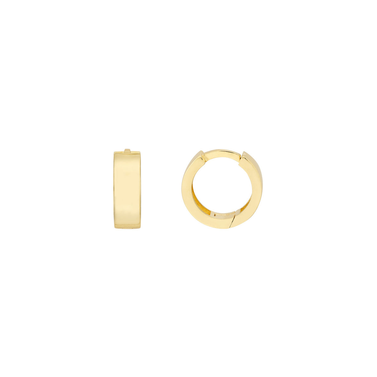DFJ 14 Karat Yellow Gold Flat Huggie Earrings
