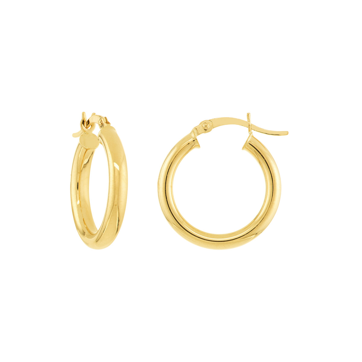 DFJ 14 Karat Yellow Gold Small Hoop Earrings