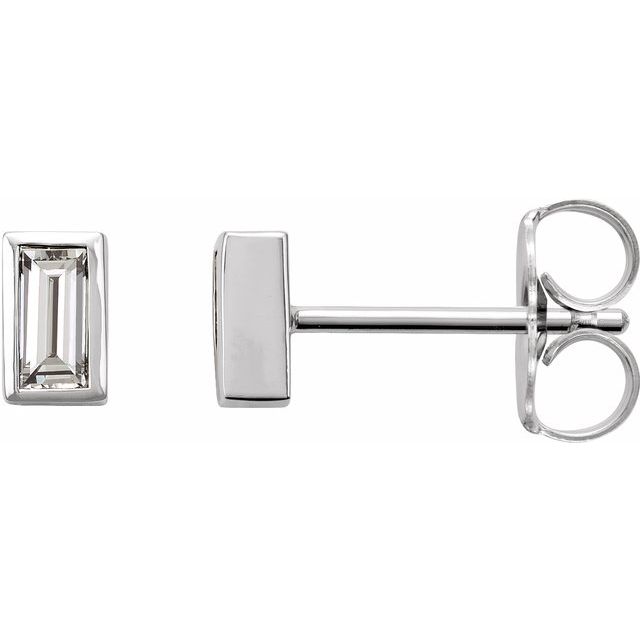 14K Rose Natural Diamond Bezel-Set Earrings