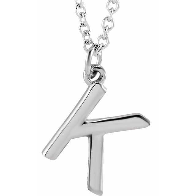 14K Rose Initial K Dangle Necklace