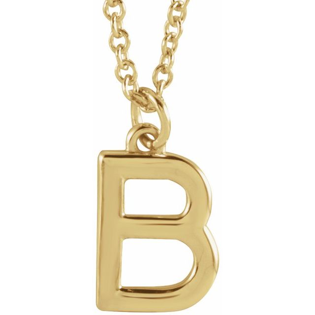 14K Rose Initial B Dangle Necklace