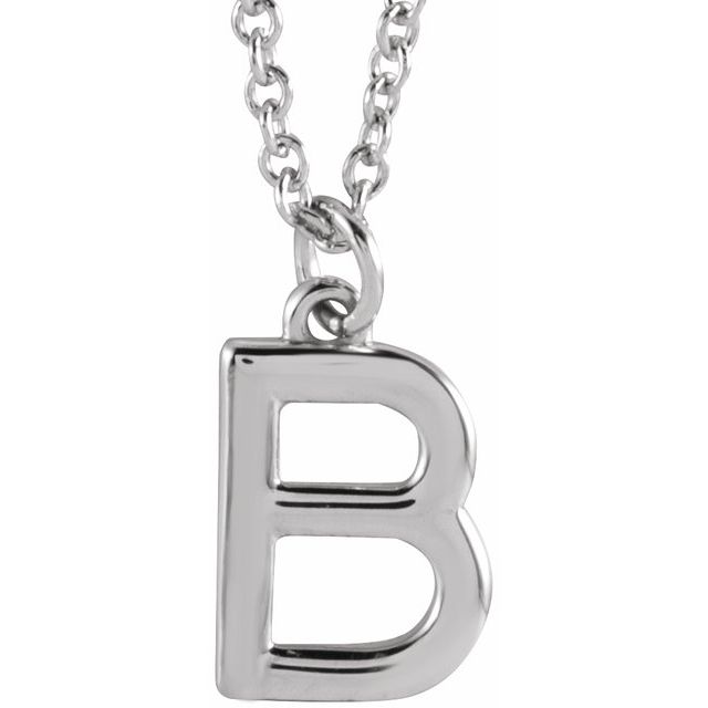 14K Rose Initial B Dangle Necklace
