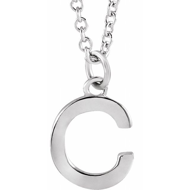 14K Rose Initial C Dangle Necklace