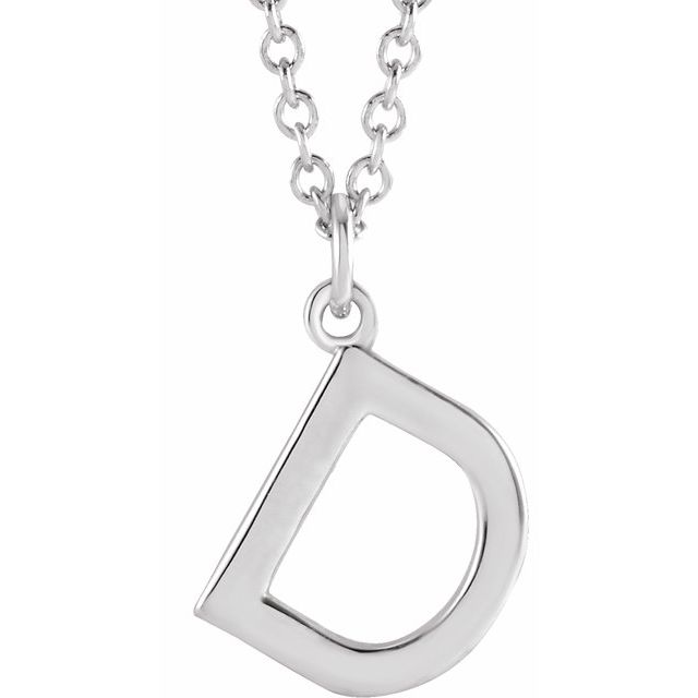 14K Rose Initial D Dangle Necklace