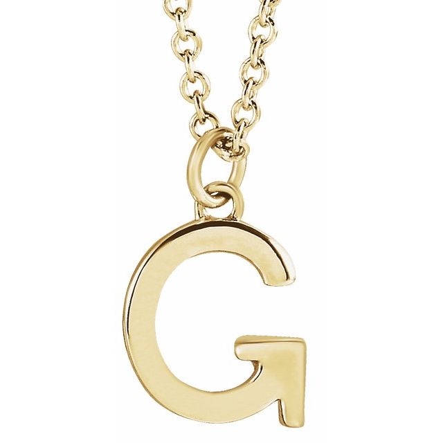 14K Rose Initial G Dangle Necklace