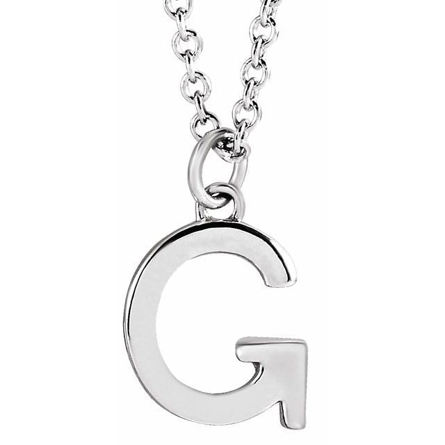 14K Rose Initial G Dangle Necklace