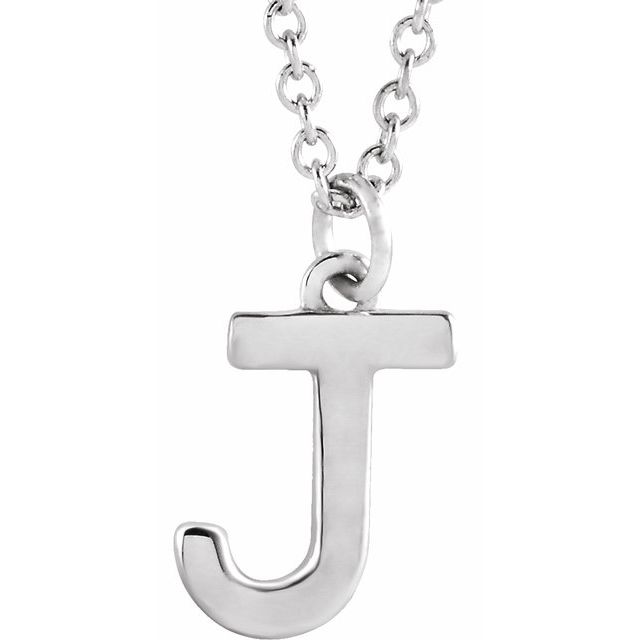 14K Rose Initial J Dangle Necklace