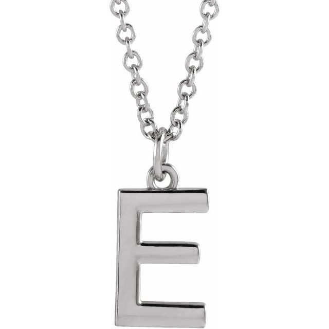 14K Rose Initial E Dangle Necklace