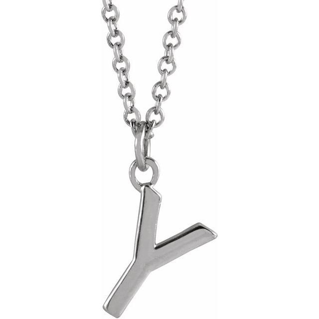 14K Rose Initial Y Dangle Necklace