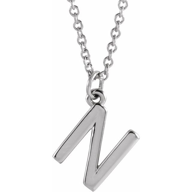 14K Rose Initial N Dangle Necklace