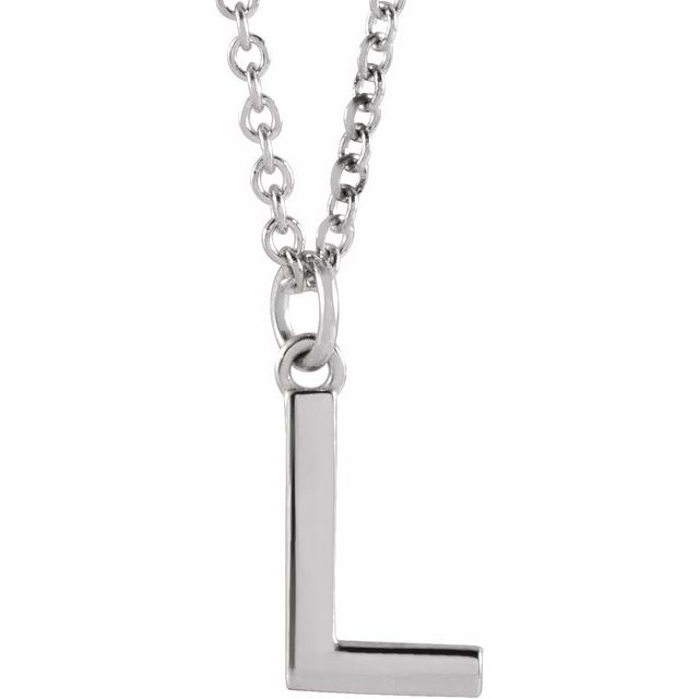 14K Rose Initial L Dangle Necklace