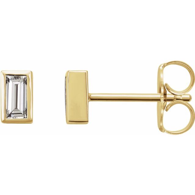 14K Rose Natural Diamond Bezel-Set Earrings