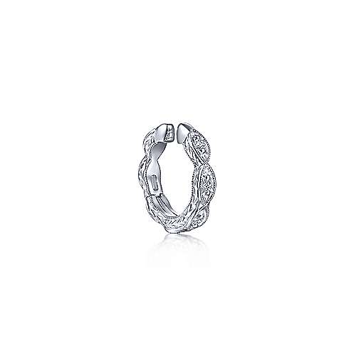 Gabriel &amp; Co. 14 Karat White Gold Pave Set Diamond Earrings, 0.05tw