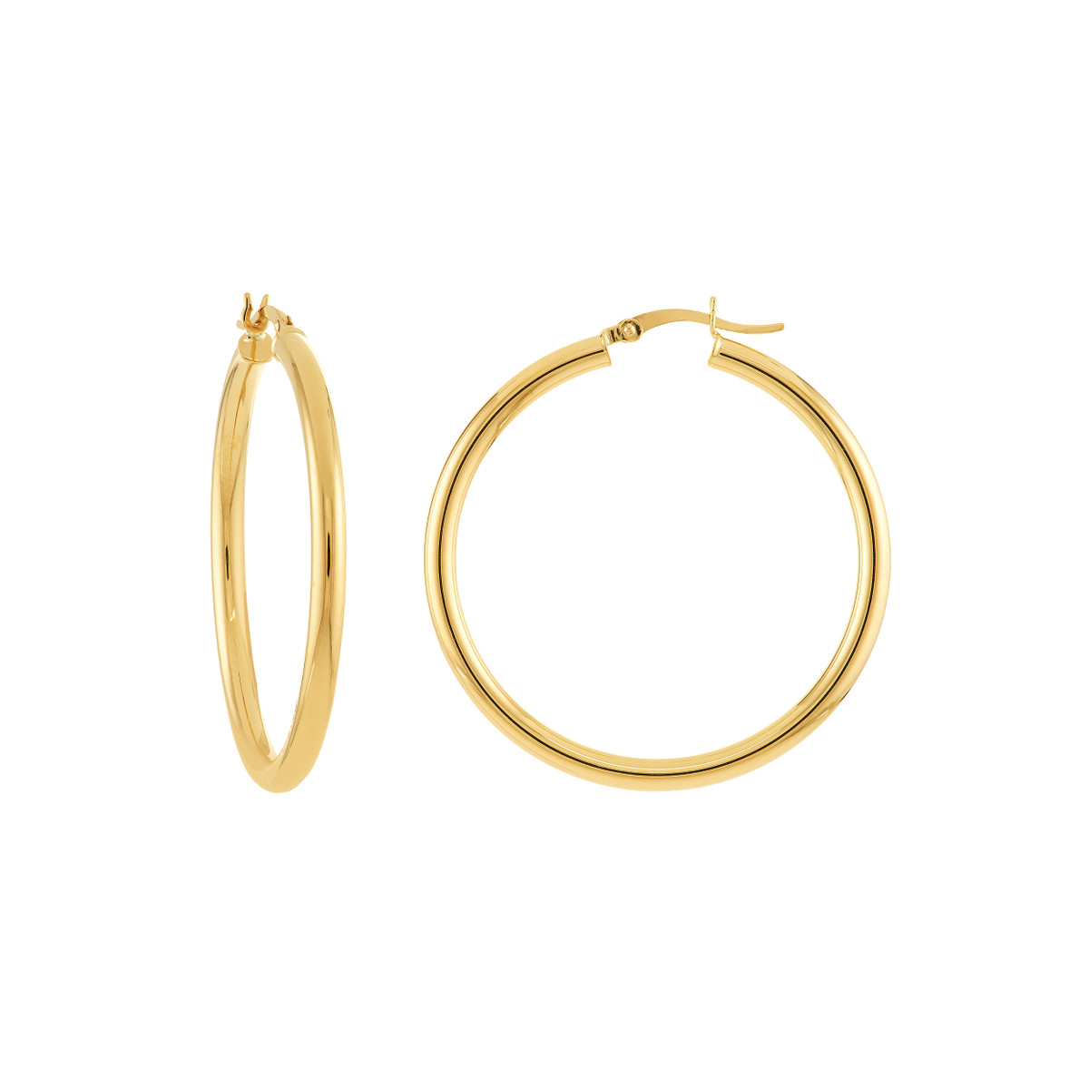 DFJ 14 Karat Yellow Gold Extra Large Hoop Earrings