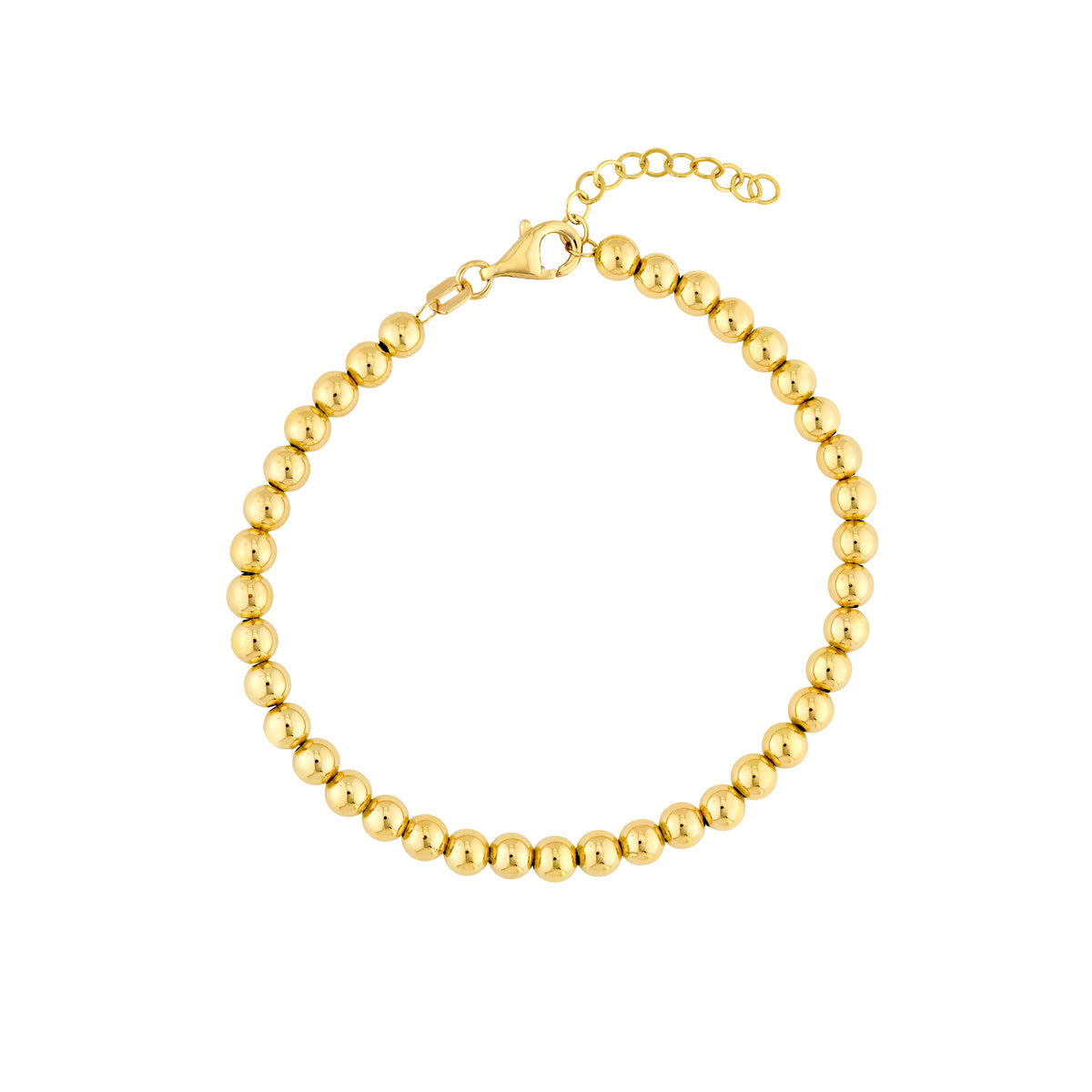 DFJ 14 Karat Yellow Gold 4mm Beaded Bracelet