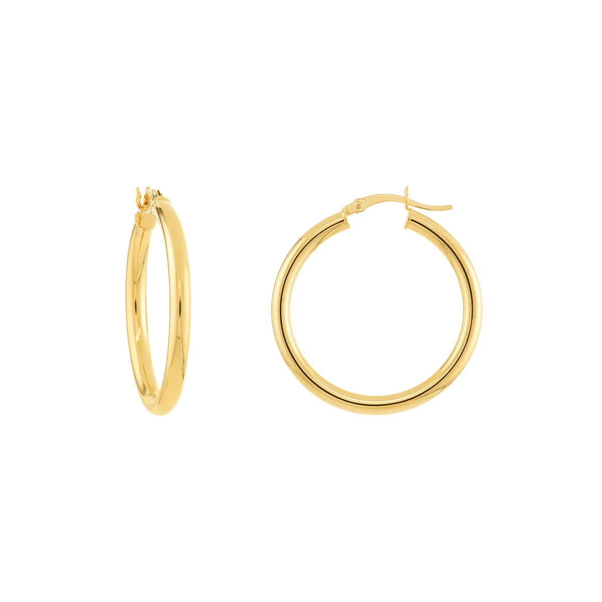 DFJ 14 Karat Yellow Gold Large Hoop Earrings