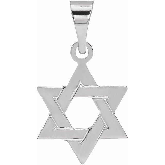 DFJ Sterling Silver Polished 12x9 mm Star of Daivd Necklace