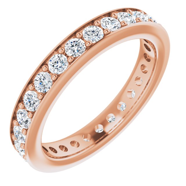 14K Rose Natural Diamond Eternity Band