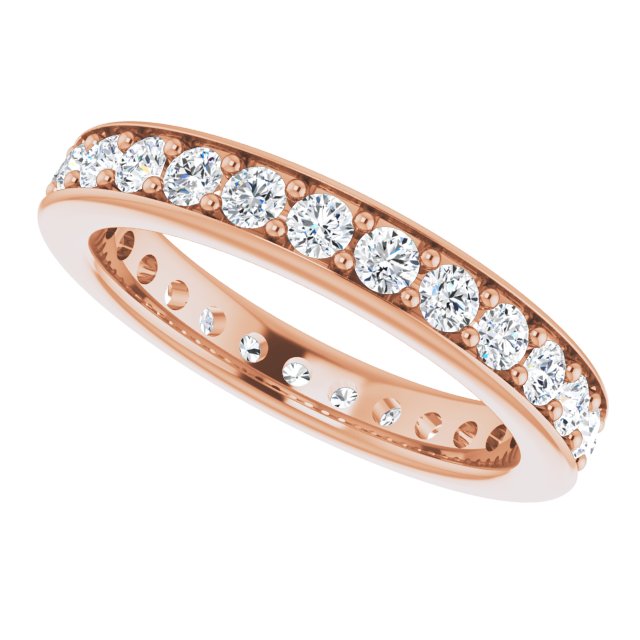14K Rose Natural Diamond Eternity Band