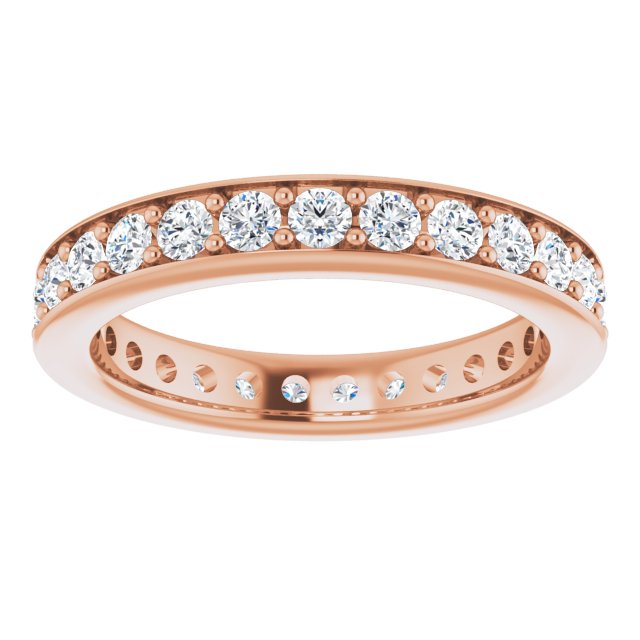 14K Rose Natural Diamond Eternity Band