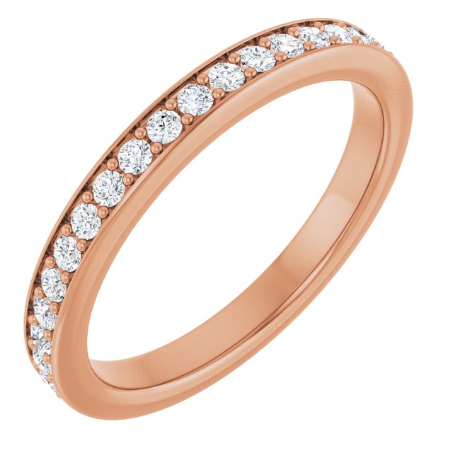 14K Rose Natural Diamond Eternity Band