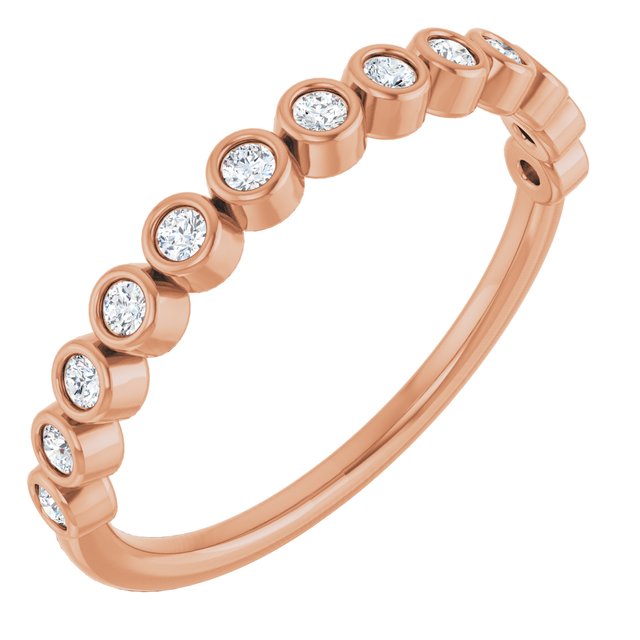 14K Rose Natural Diamond Anniversary Band