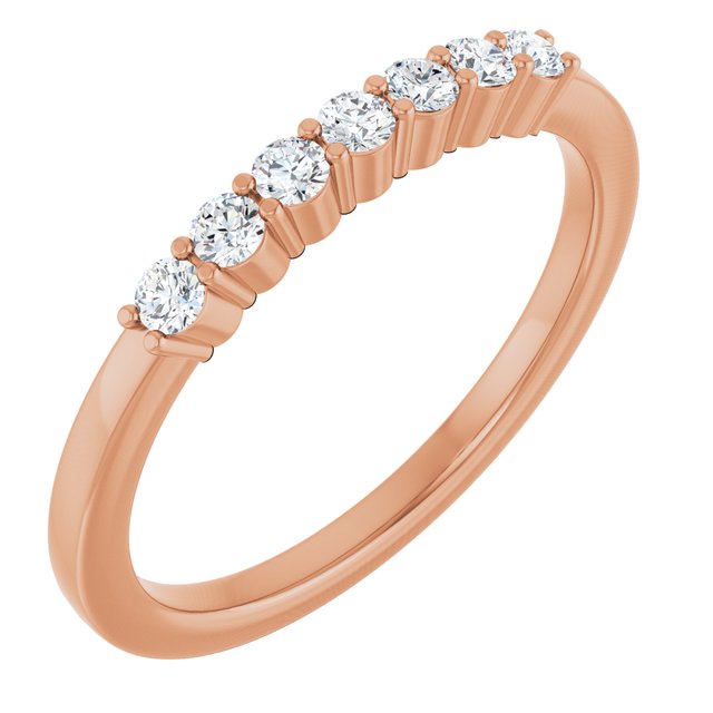 14K Rose Natural Diamond Anniversary Band