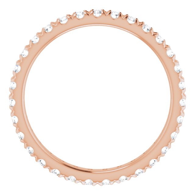 14K Rose  Natural Diamond French-Set Eternity Band