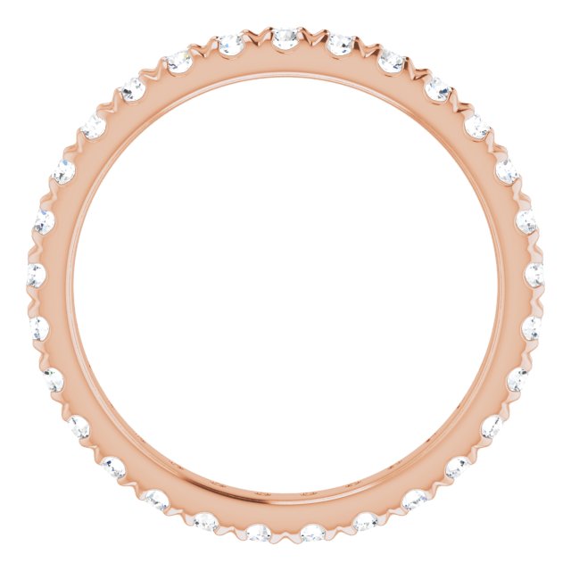 14K Rose  Natural Diamond French-Set Eternity Band