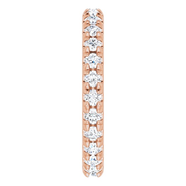 14K Rose Natural Diamond French-Set Eternity Band