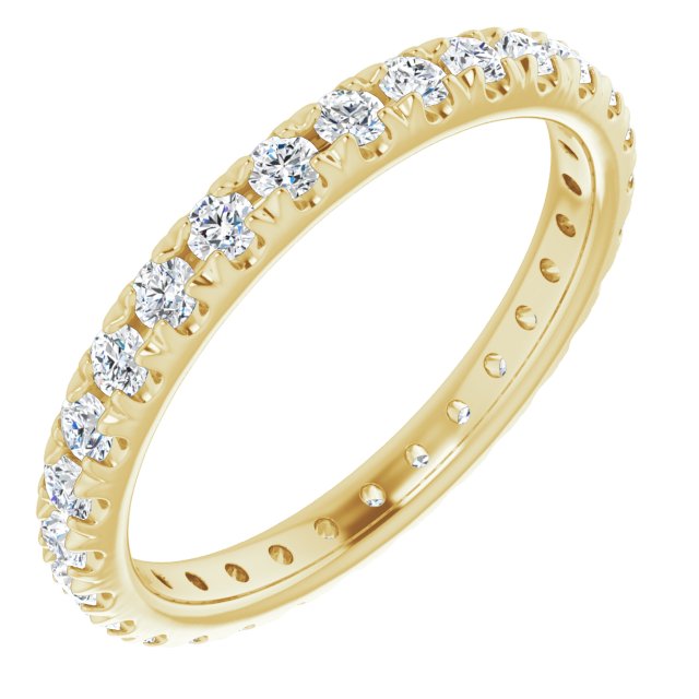 14K Rose  Natural Diamond French-Set Eternity Band