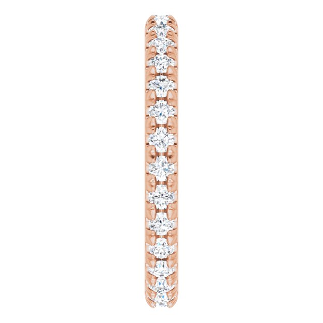 14K Rose  Natural Diamond French-Set Eternity Band