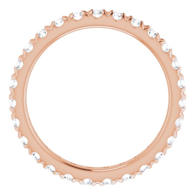 14K Rose Natural Diamond French-Set Eternity Band
