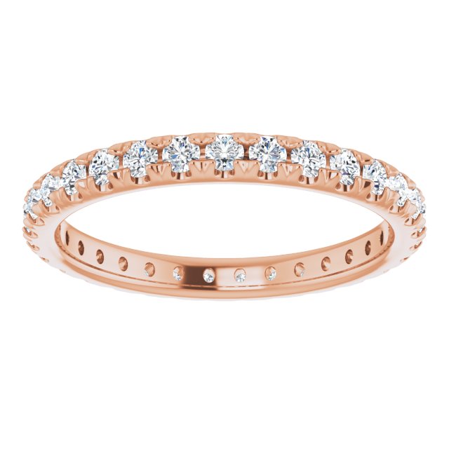 14K Rose  Natural Diamond French-Set Eternity Band