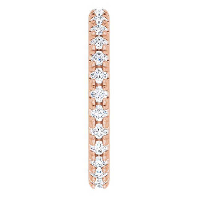 14K Rose  Natural Diamond French-Set Eternity Band