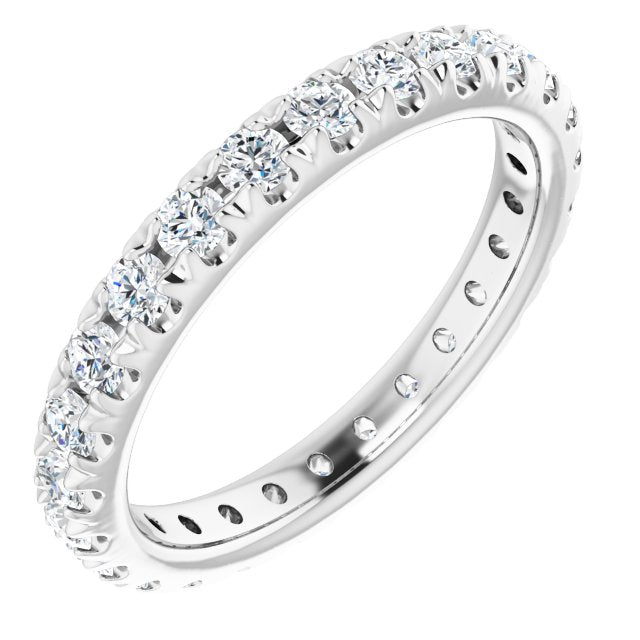 14K Rose Natural Diamond French-Set Eternity Band