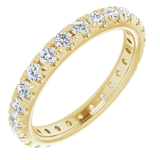 14K Rose Natural Diamond French-Set Eternity Band