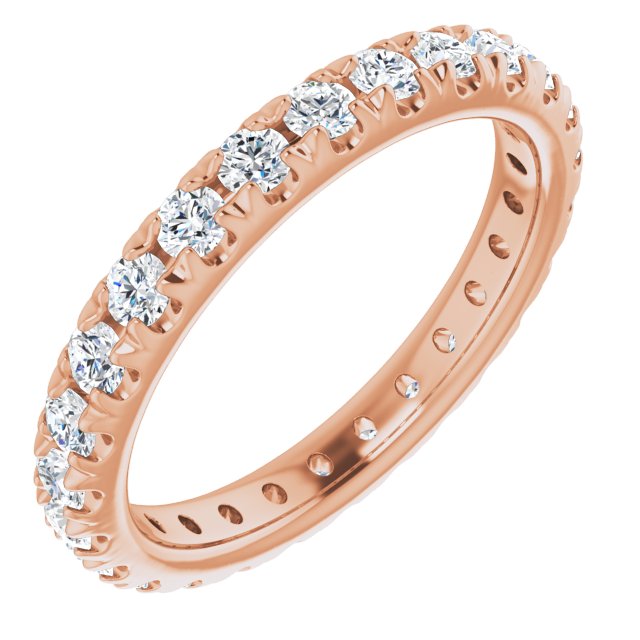 14K Rose Natural Diamond French-Set Eternity Band
