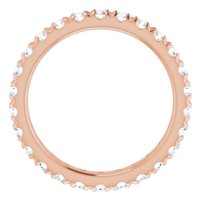 14K Rose Natural Diamond French-Set Eternity Band